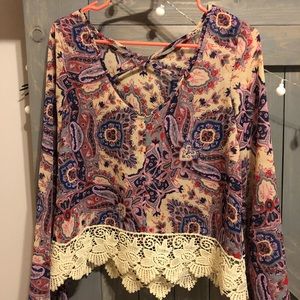 Sheer long sleeve shirt